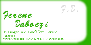 ferenc daboczi business card